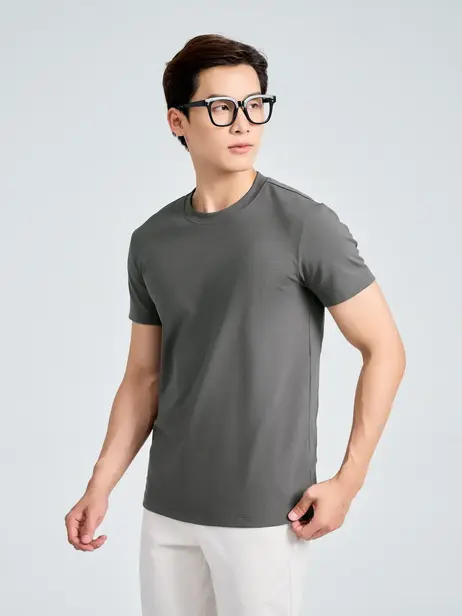 Áo Phông Nam Slimfit Thun Rib Cotton Mềm