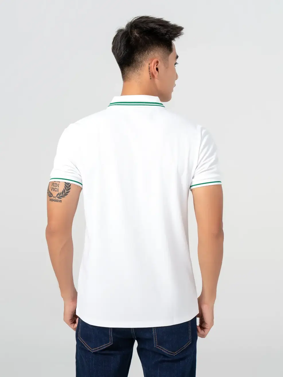 Polo Nam Cafe Dệt Tổ Ong Nẹp Khoá - Trắng - M