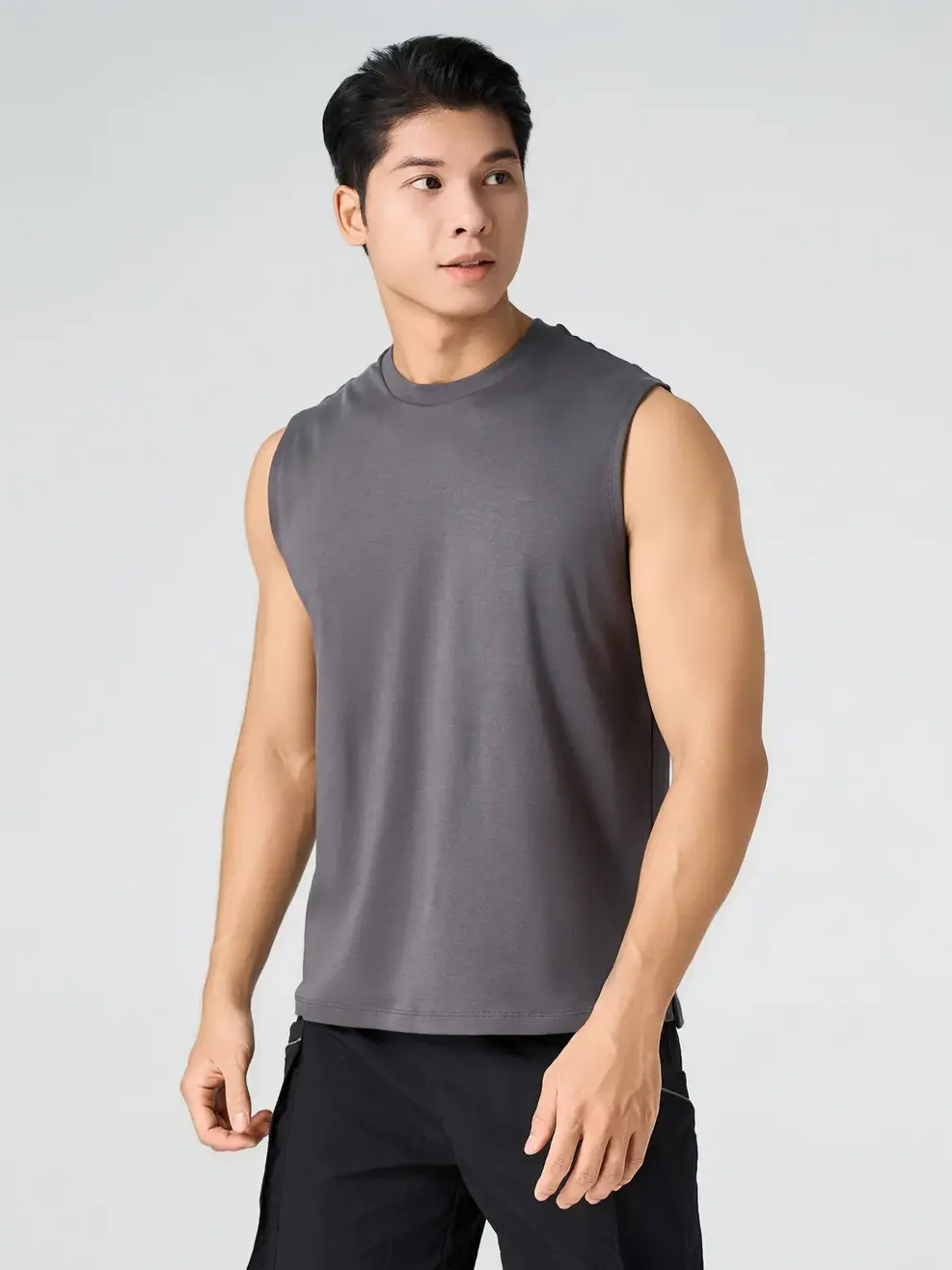 Áo Ba Lỗ Basic Regular - Than chì 002 - XL