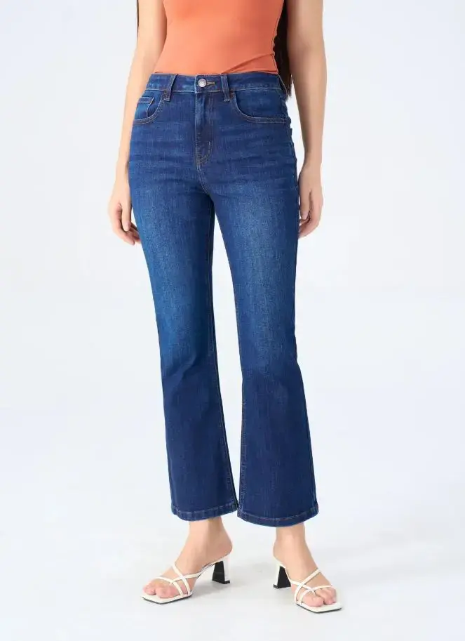 Quần Jeans Coolmax Ống Vẩy Nhẹ Cơ Bản - Màu chàm 001 - 27