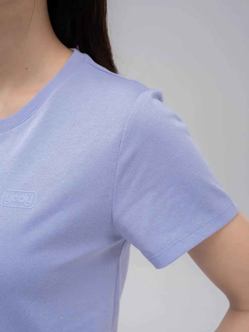 Áo thun nữ logo ngực - Tím - 2XL