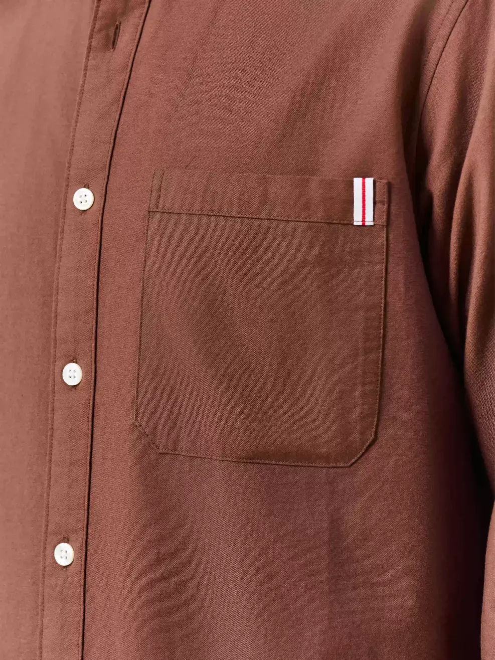 Áo Sơ-mi nam oxford dài tay phối túi - Màu nâu 002 - M