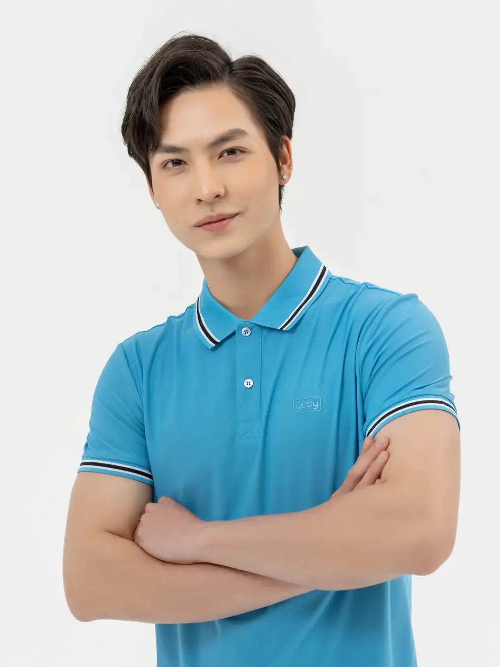 Polo Nam Airycool Phối Cổ - Xanh Biển - M