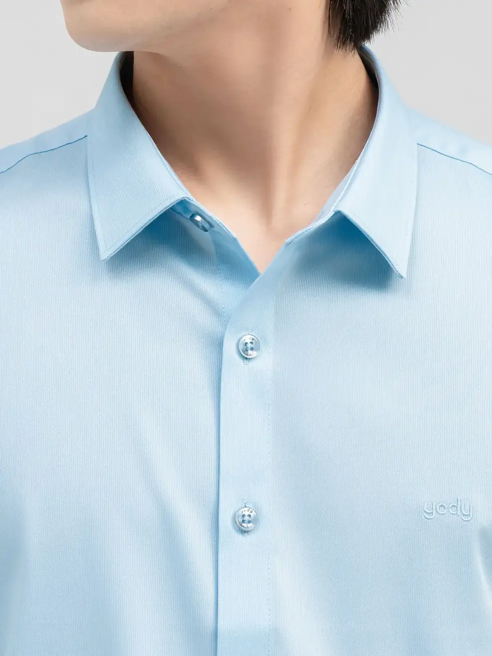 Sơ Mi Nam Cộc Tay Bạc Hà - Xanh lơ - M