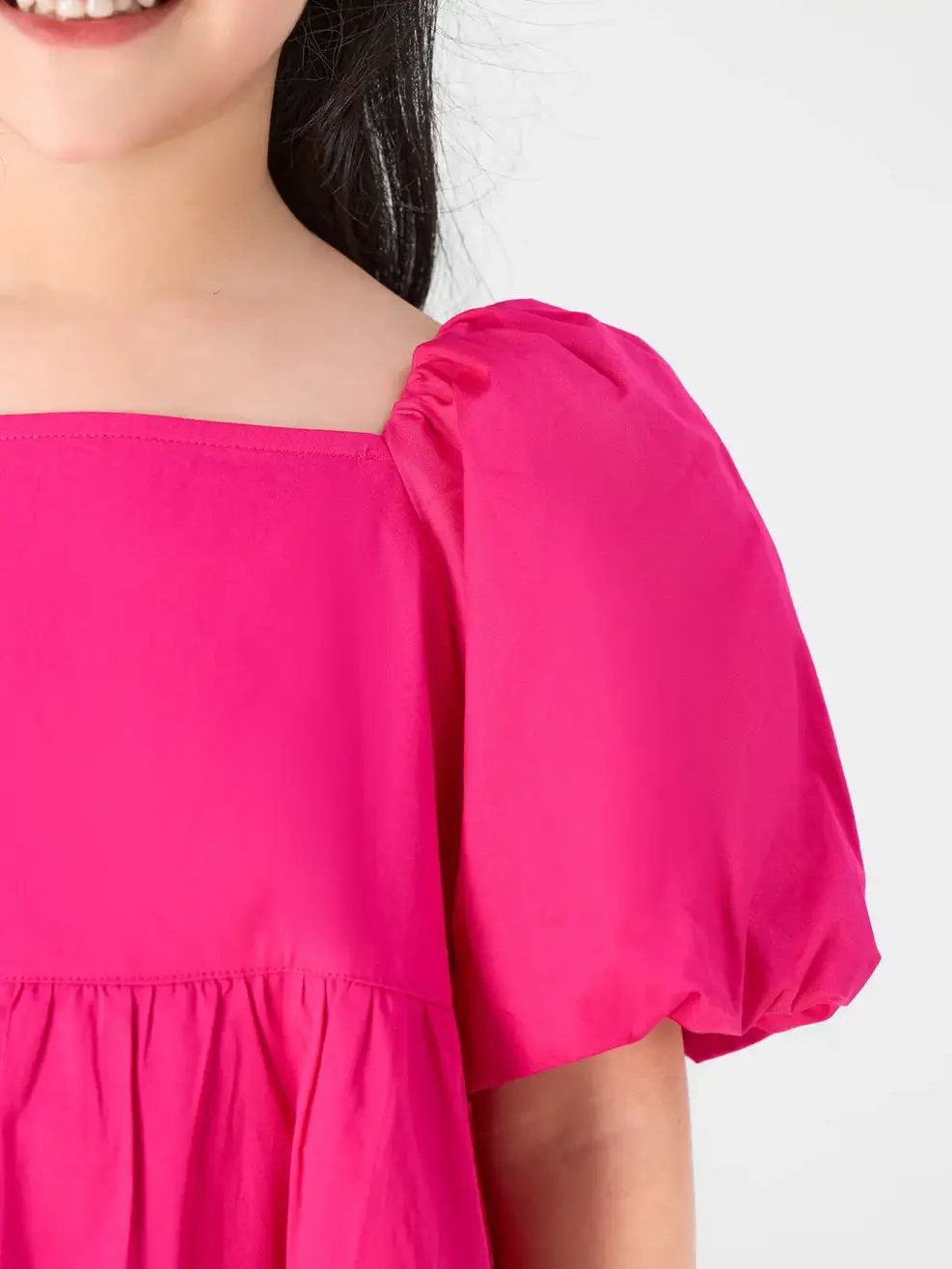 Đầm Kid Tay Bồng - Hồng - 2-3