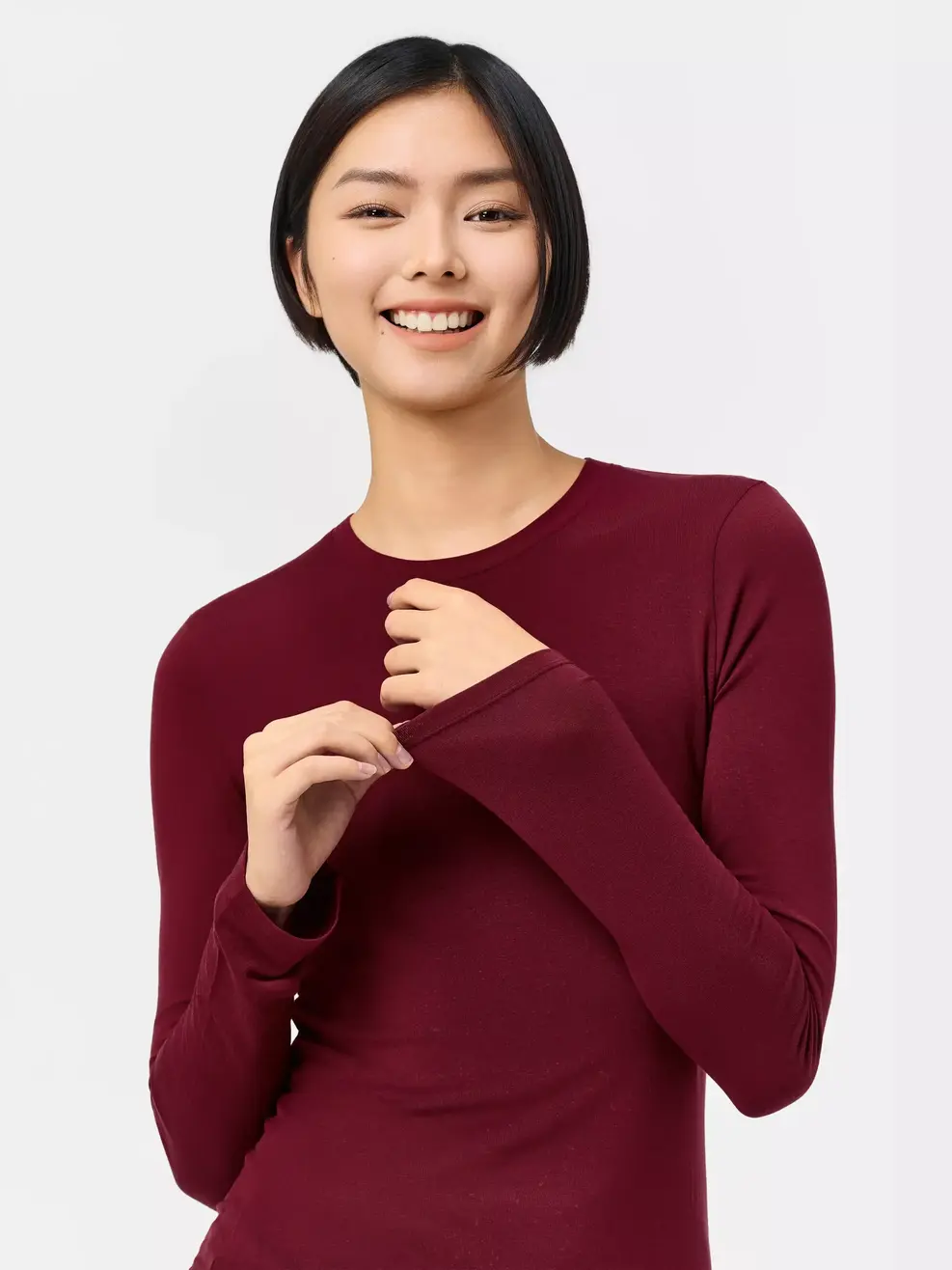 Áo Phông Giữ Nhiệt Nữ Cổ Tròn - Đỏ 025 - S