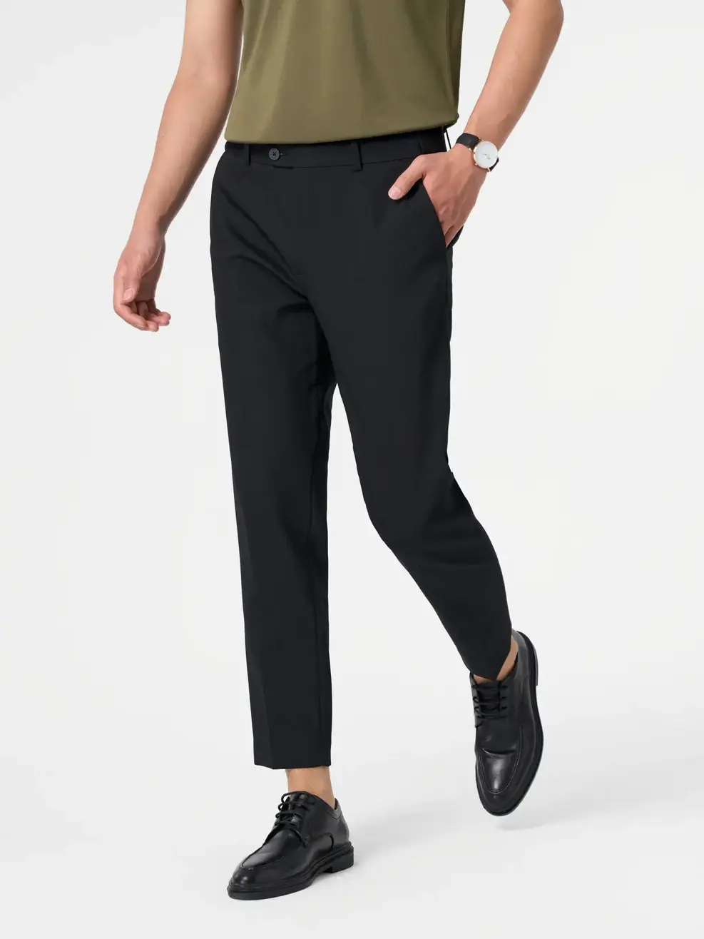 Quần Dài Âu Nam Cạp Di Động Ngang Mắt Cá - Đen 035 - 29