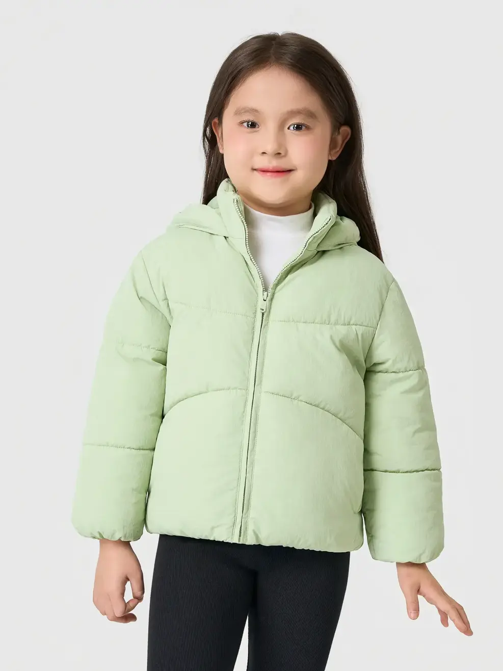 Áo Phao Kid Chần Bông Mũ Liền - Xanh Lá 096 - 110