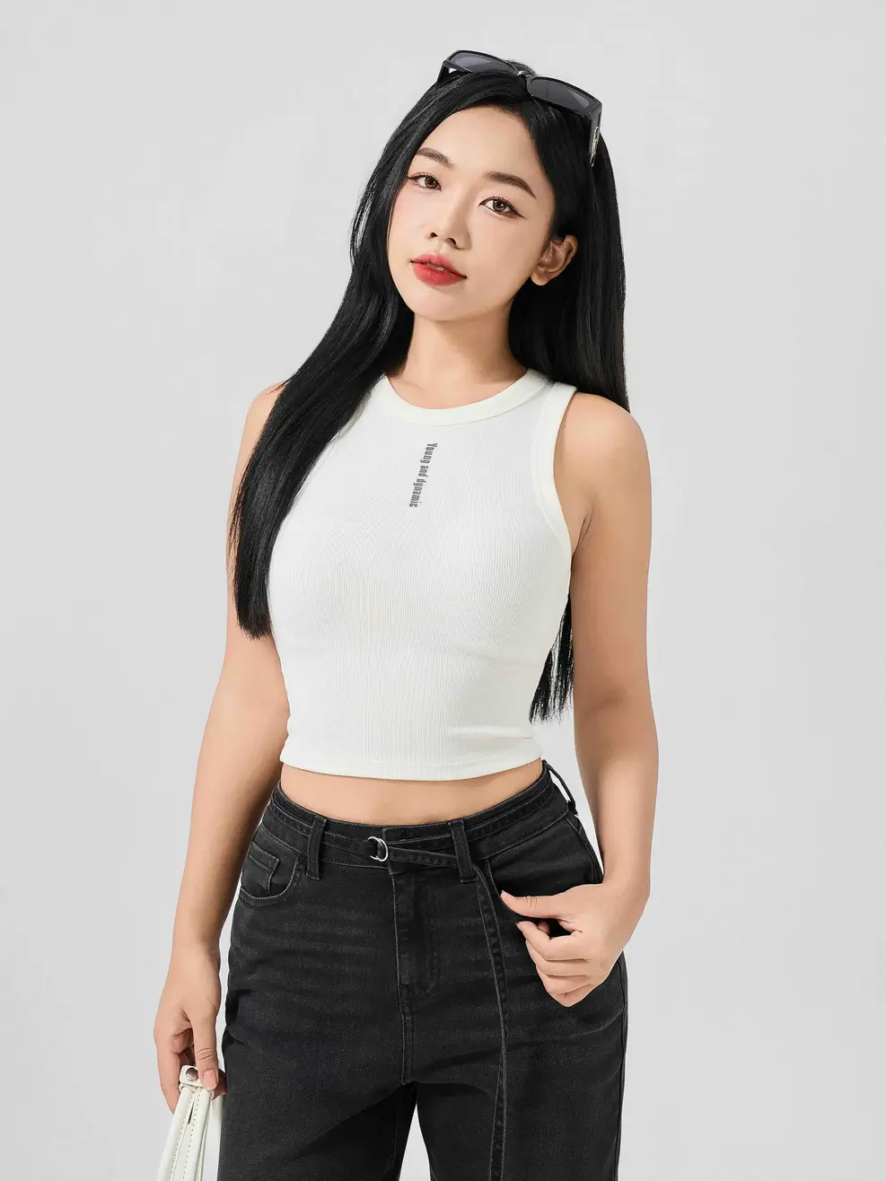 ÁO NỮ BA LỖ YOUNG DYNAMIC - Trắng - M