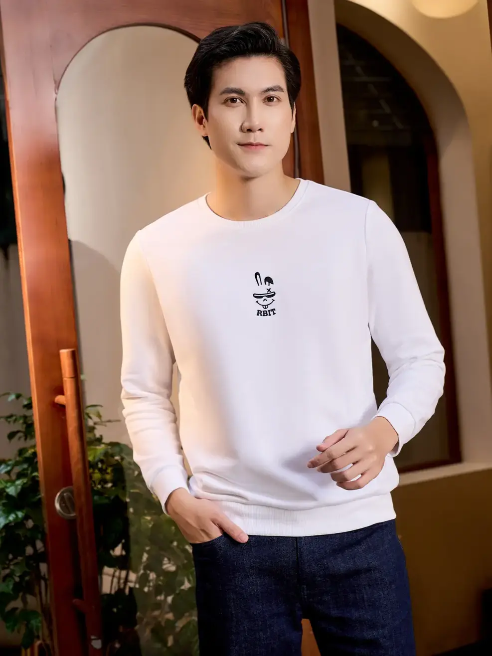 Áo gia đình thêu thỏ - Trắng - M