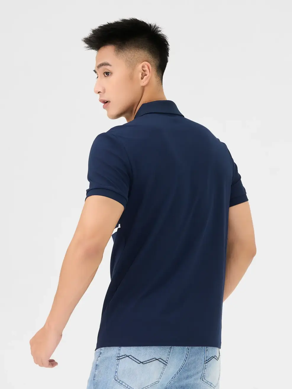Áo Polo Nam Mắt Chim In Trước Ngực 3d - Navy - M