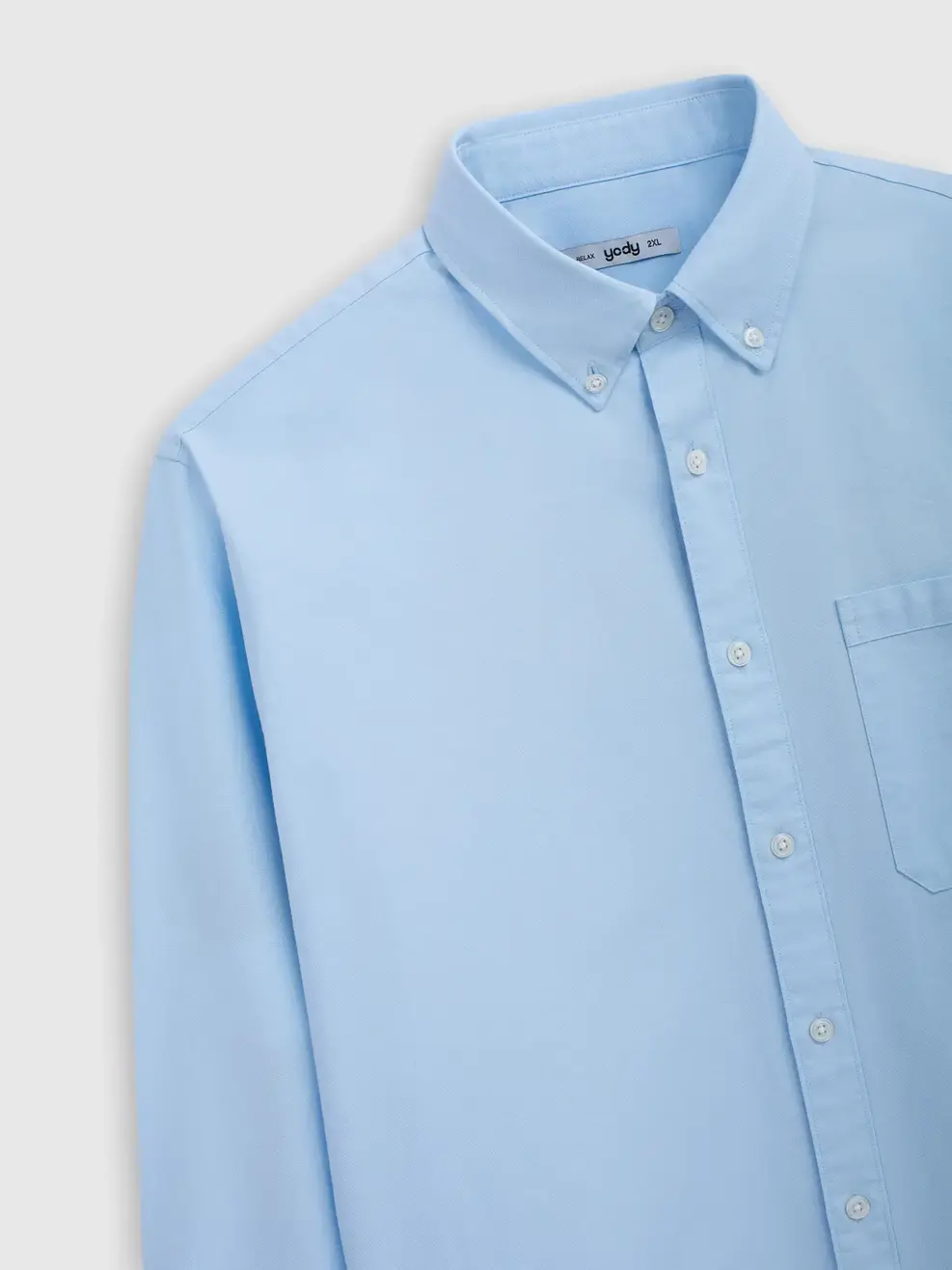 Áo Sơ-mi nam oxford dài tay phối túi - XANH 012 - M