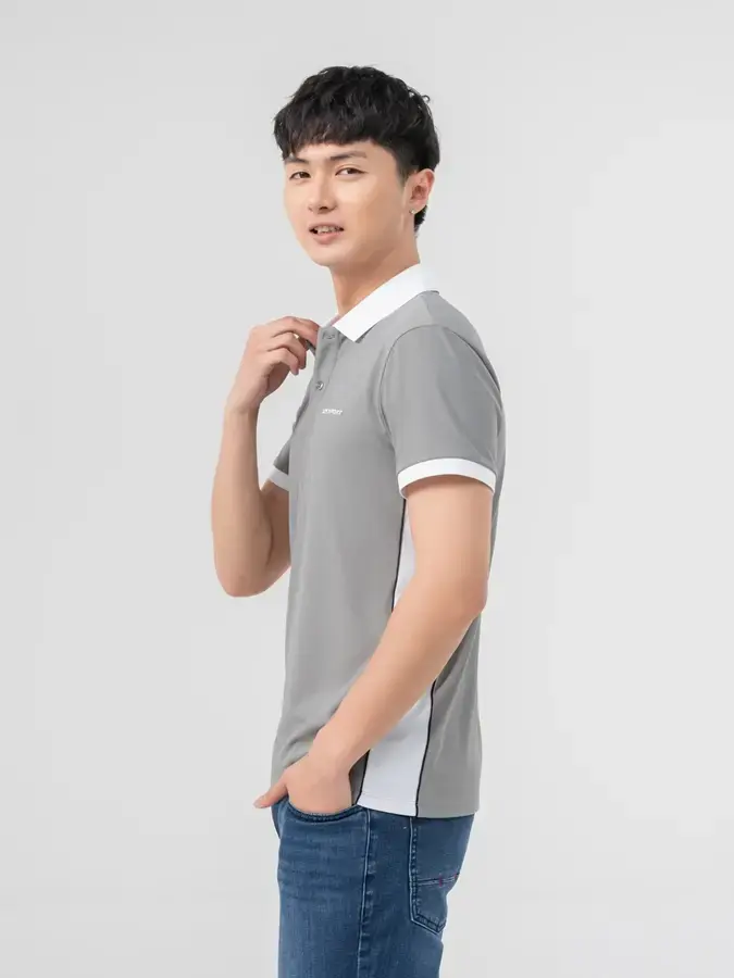Polo Thể Thao Nam Airycool Lé Sườn Phối Màu - Ghi - M