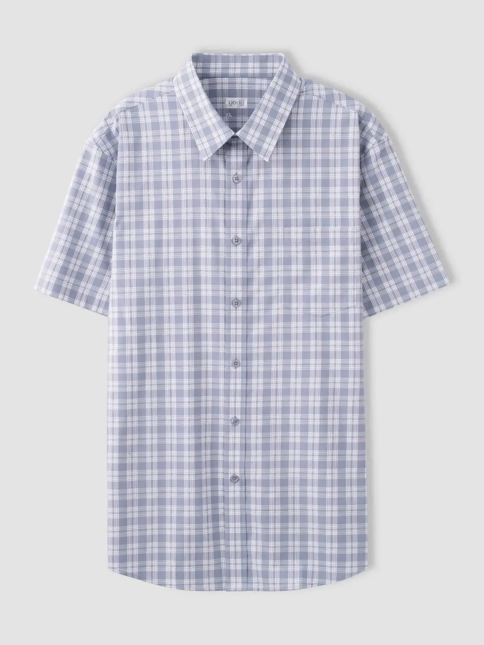 Áo Sơ-mi Ngắn Tay Nam Kẻ Caro - Kẻ xám 162 - M