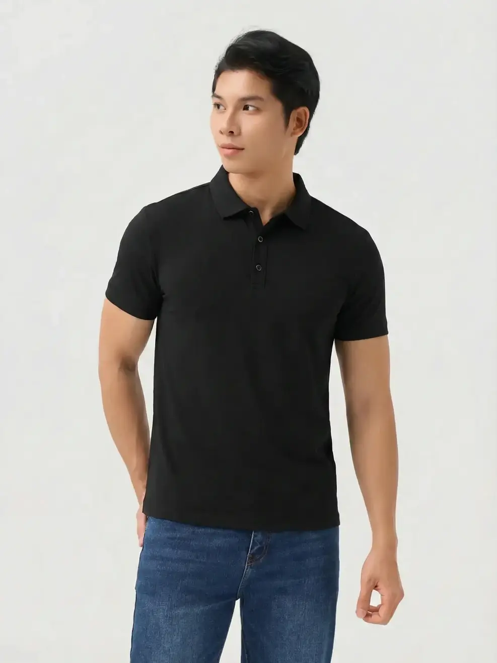 Áo Polo Nam Slimfit Airycool - ĐEN 002 - M