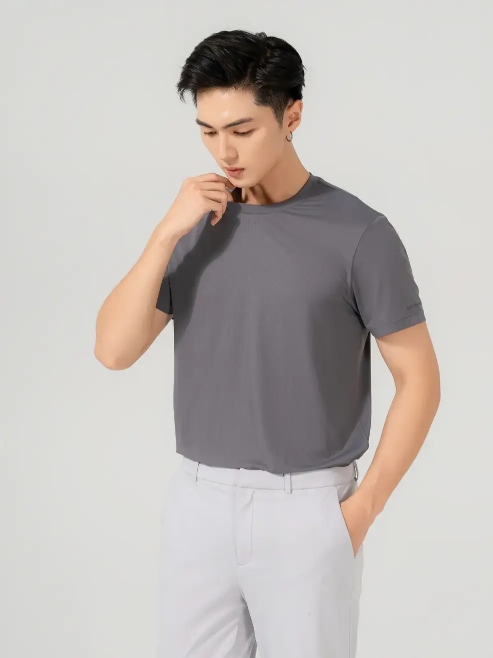 T-shirt Nam Traffic Sport Siêu Nhẹ - Ghi Đậm - M