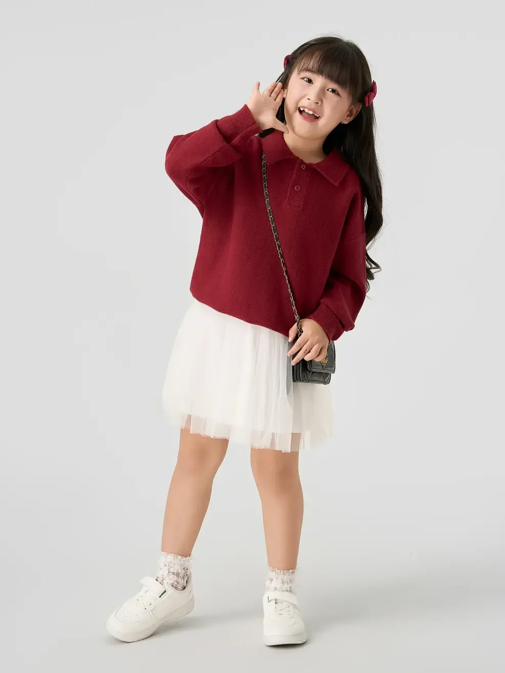 Áo Len Bé Trai Cổ Polo - ĐỎ 021 - 110