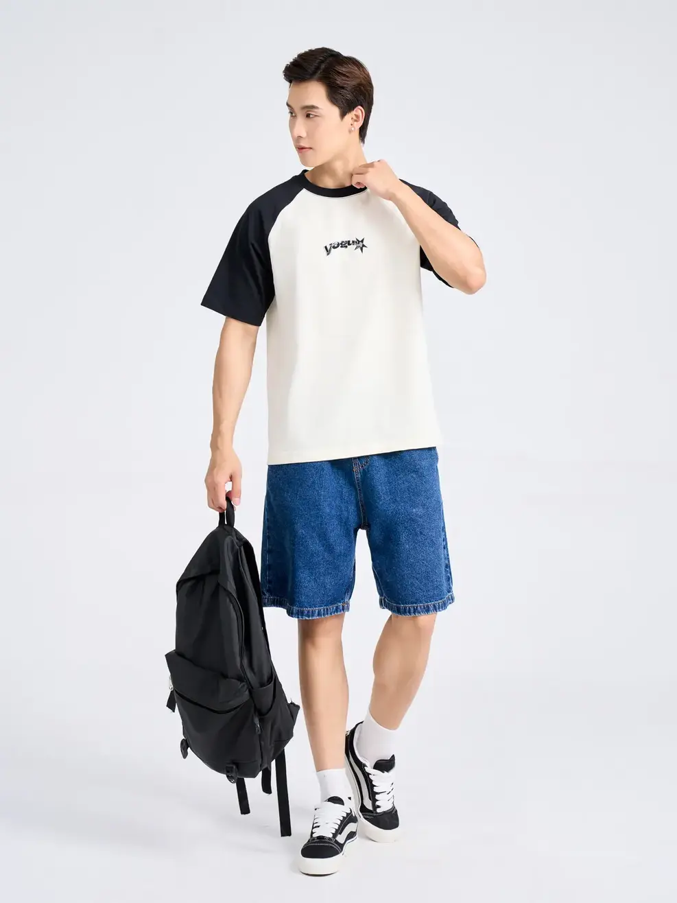 Sooc Jean Nam Dáng Suông Cạp Chun - Xanh đậm - 28