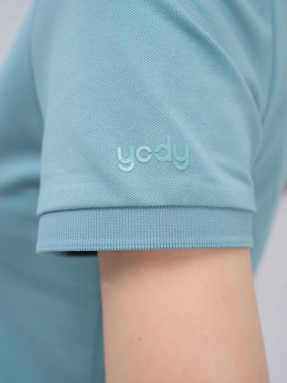 Áo polo nữ mắt chim in logo - Xanh ngọc - S