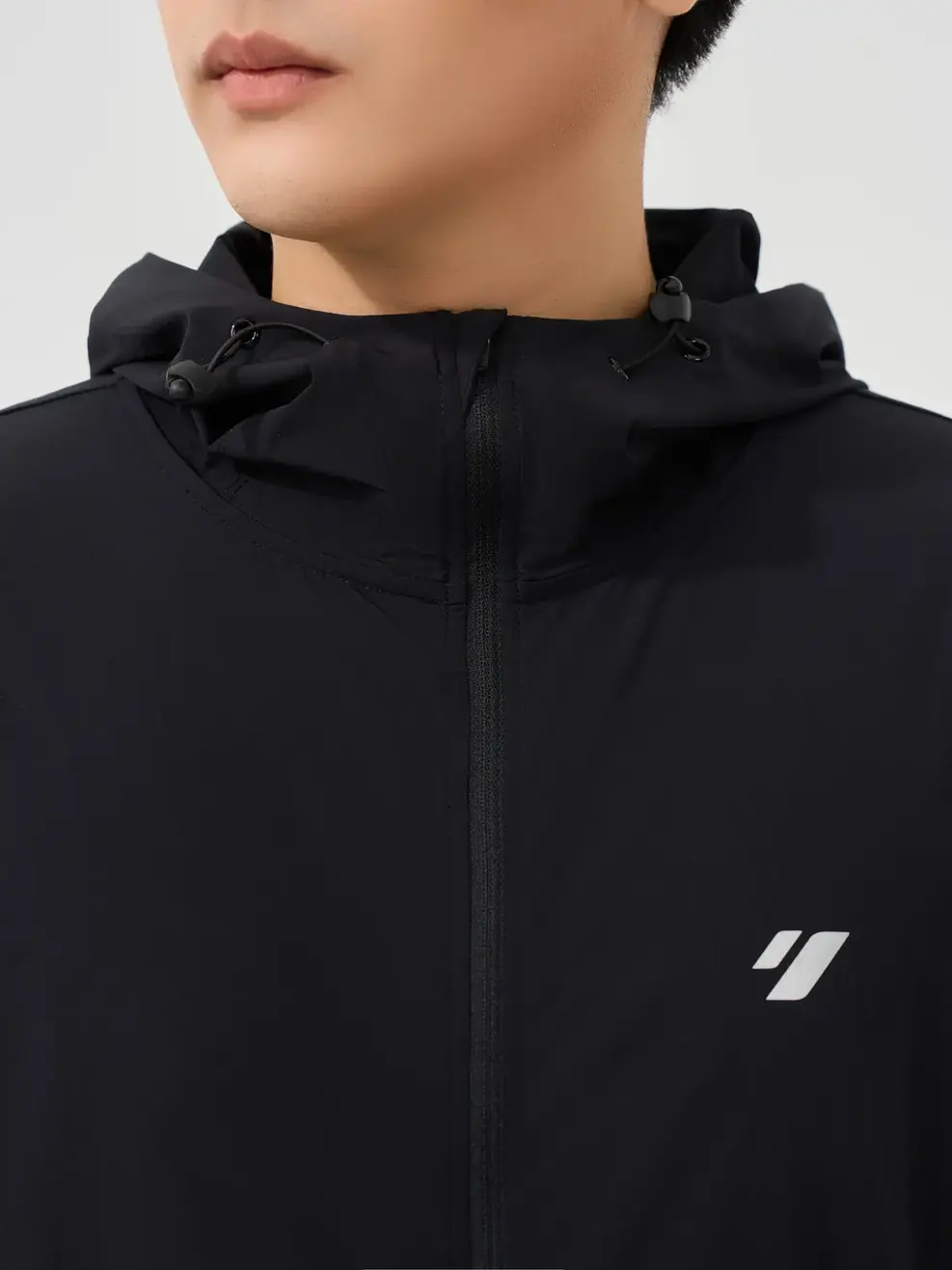 Áo Khoác Gió Thể Thao 1 Lớp Anti Uv - ĐEN 002 - M