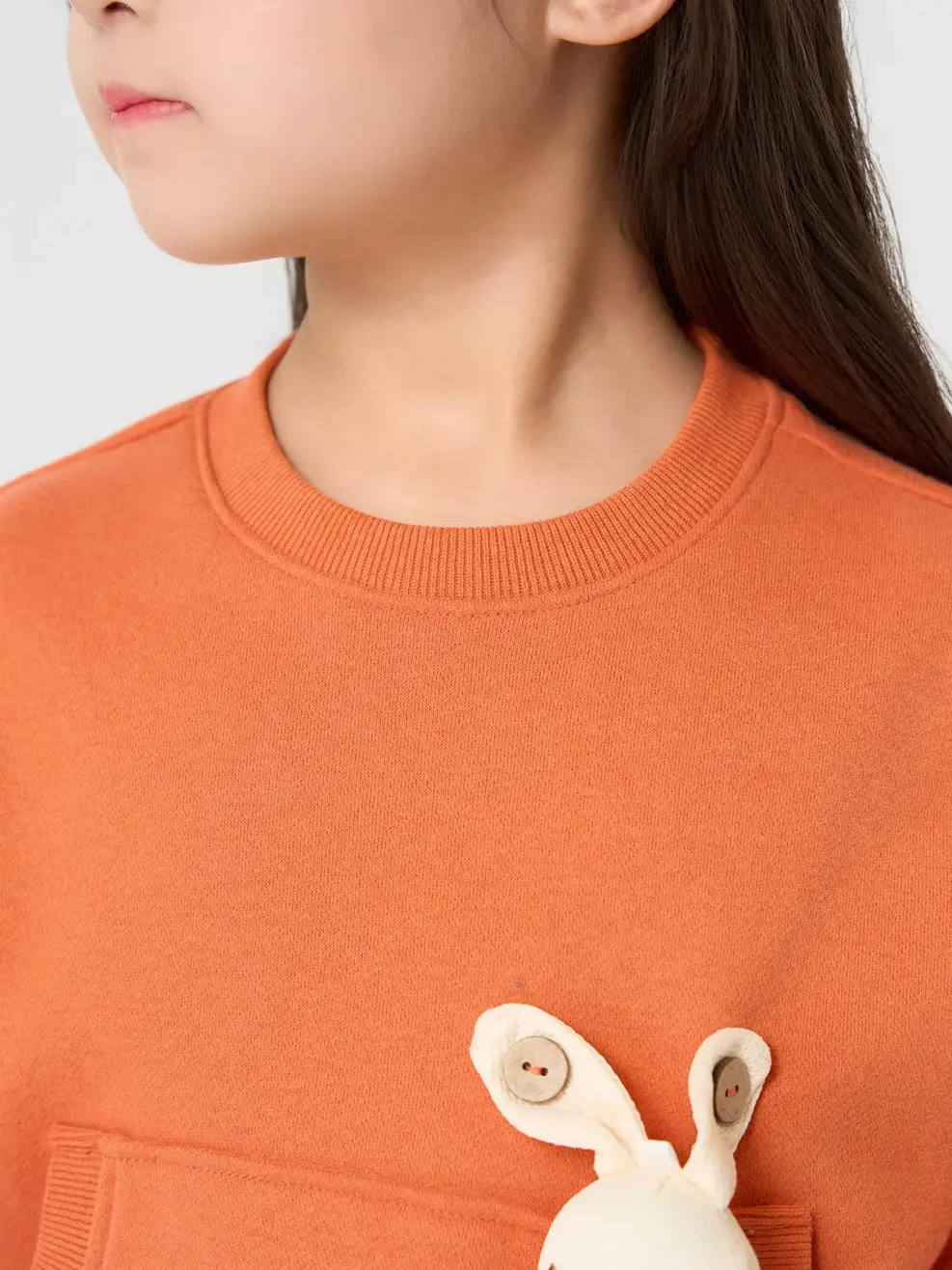 Áo Nỉ Túi Thỏ - Cam 043 - 128