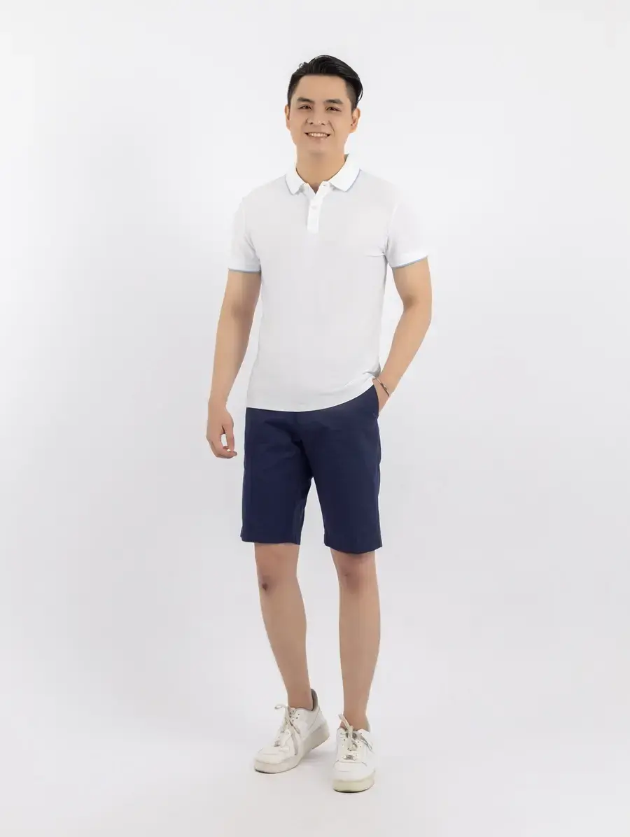 Áo Polo Nam Pique Gia Đình - Trắng - M