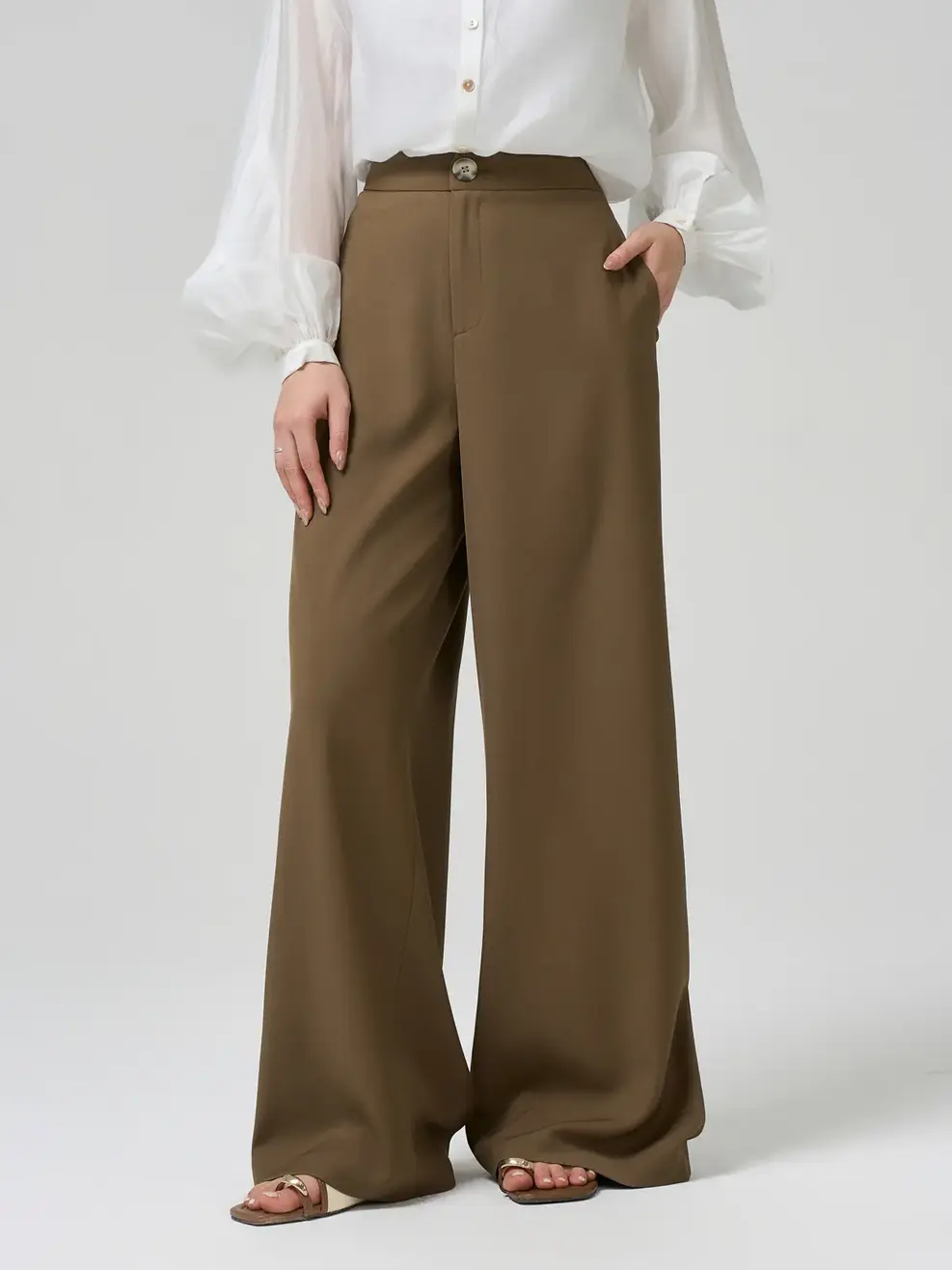 Quần Dài Wide Leg - Màu nâu 015 - M