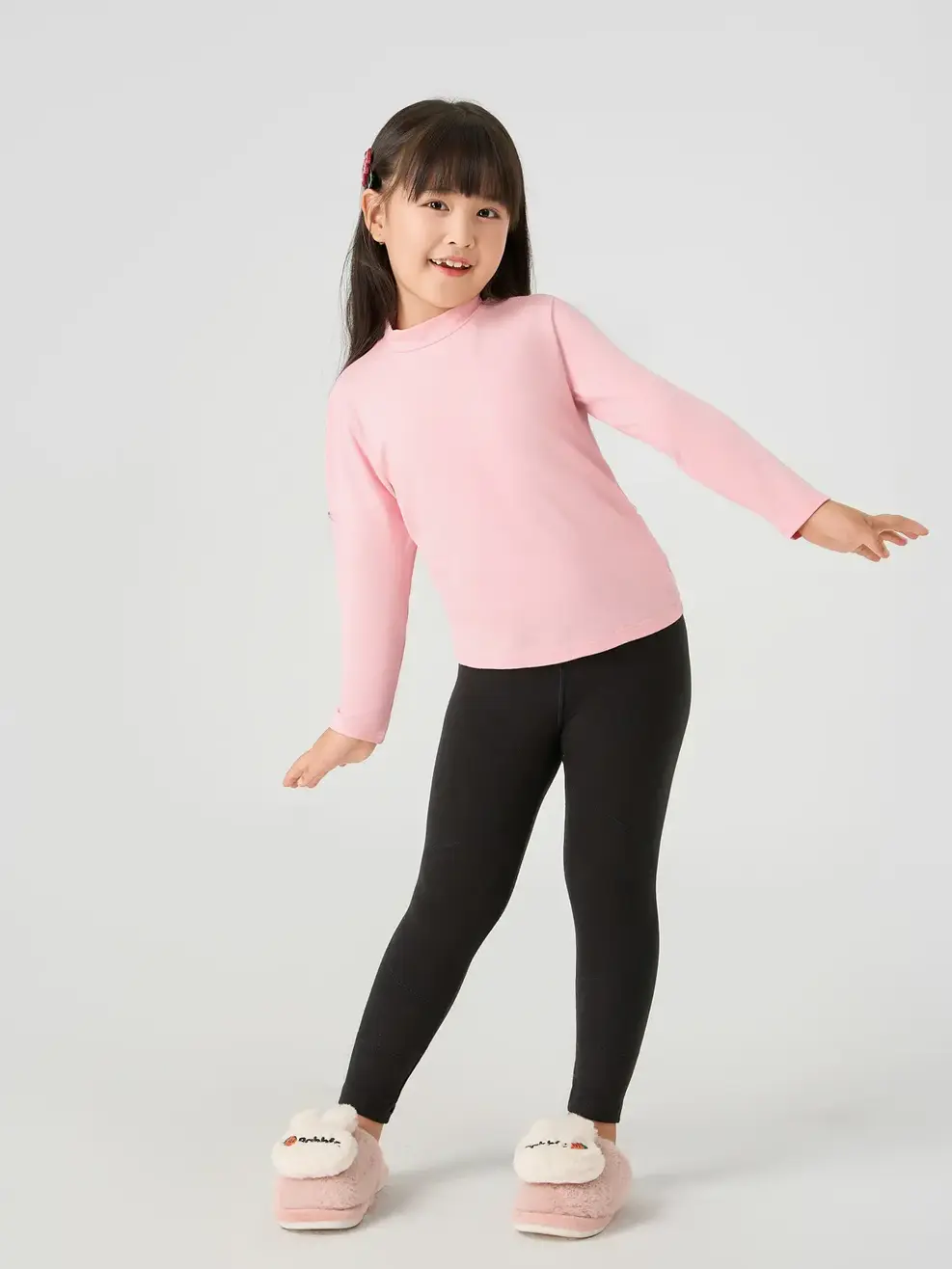 Áo CozyFit kid giữ nhiệt cổ cao-Hồng 125 - 104