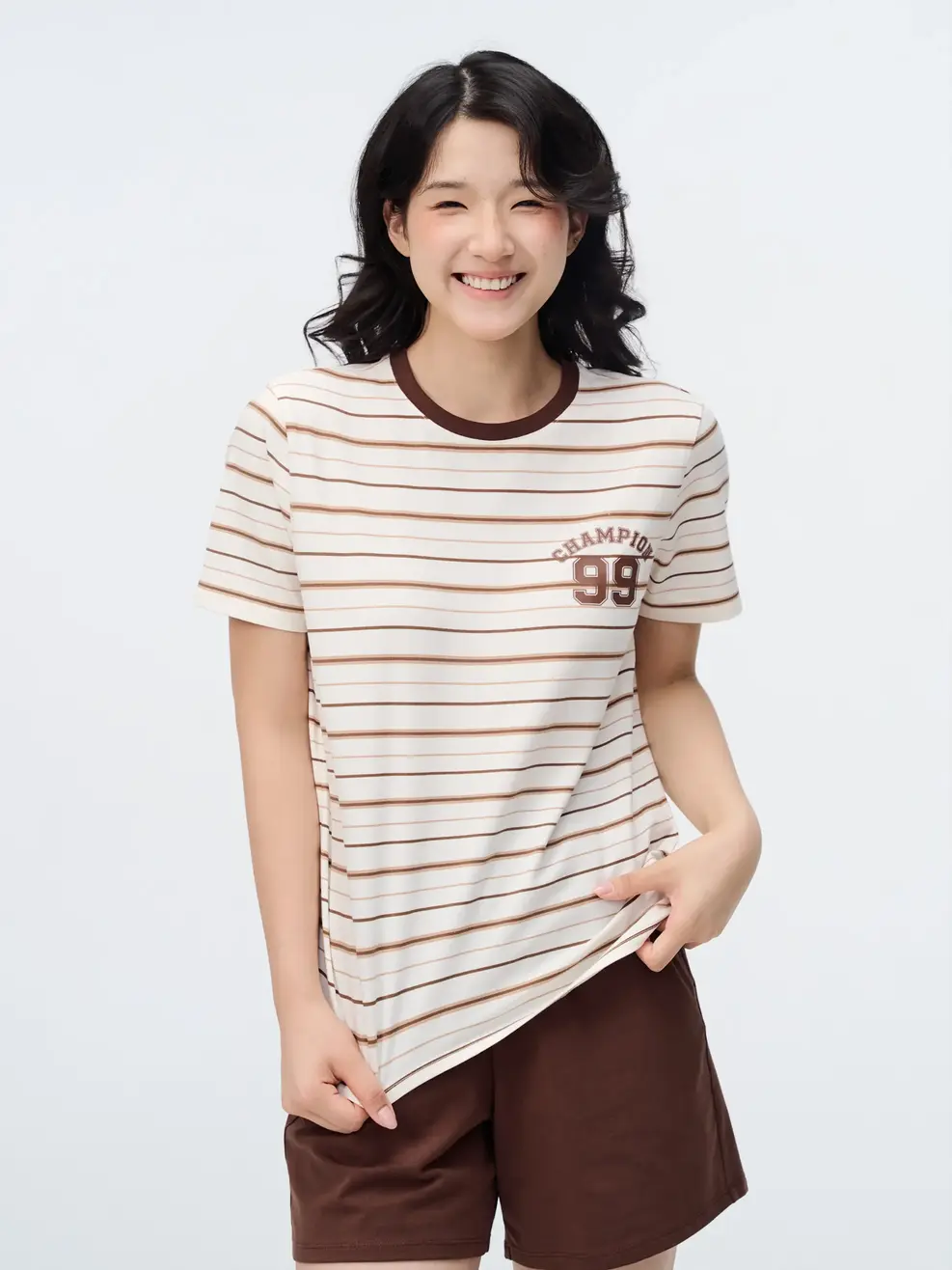 Bộ Đồ Nữ In Số 99 - Nâu 094 - S