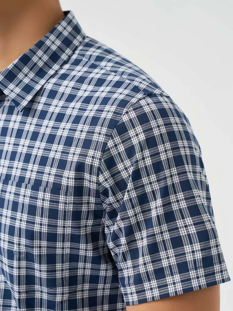 Áo Sơ-mi Ngắn Tay Nam Kẻ Caro - Kẻ tím than 123 - M