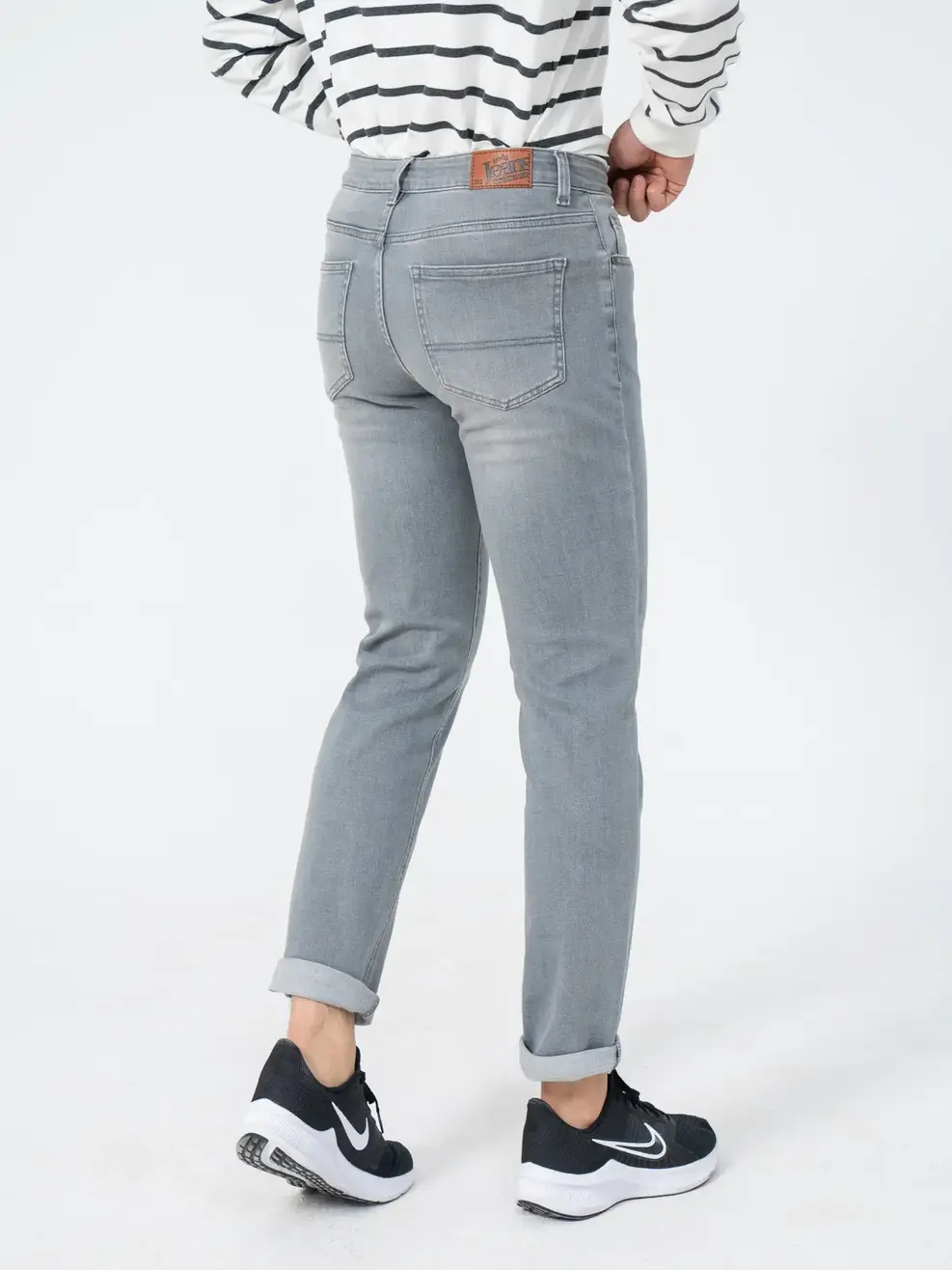 Quân jeans nam slim thêu túi - Xám - 28