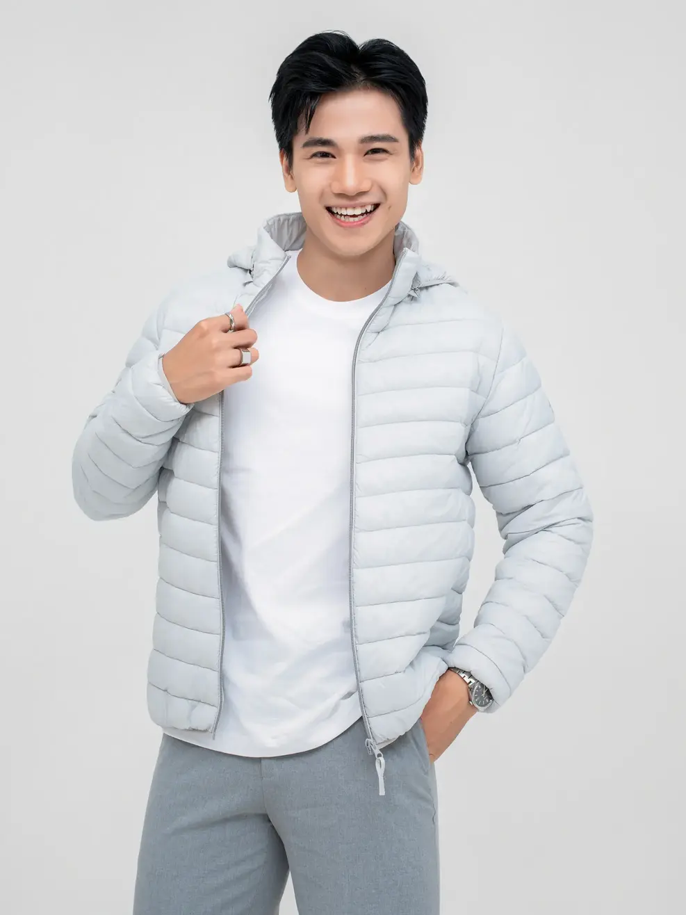 Áo Phao Nam Gia Đình 4S - Xám 001 - M