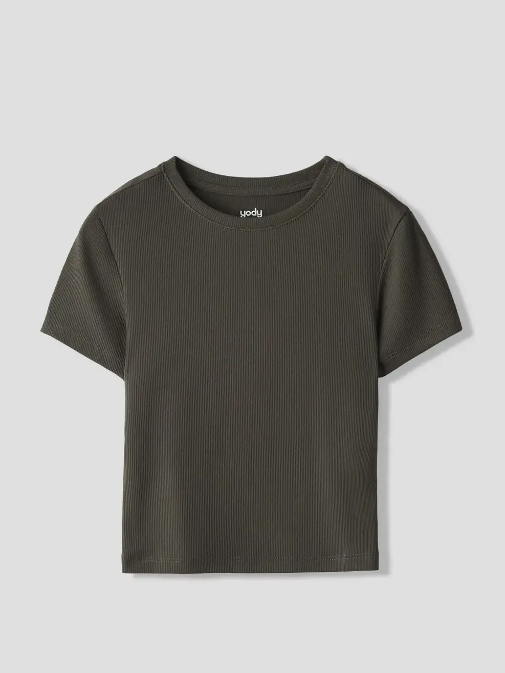 T-shirt Nữ Slimfit Thun Rib Tăm Nhỏ - Rêu - S