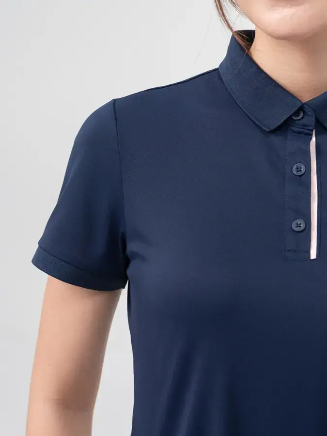 ÁO POLO NỮ ICE CAFE IN SƯỜN - Navy - S