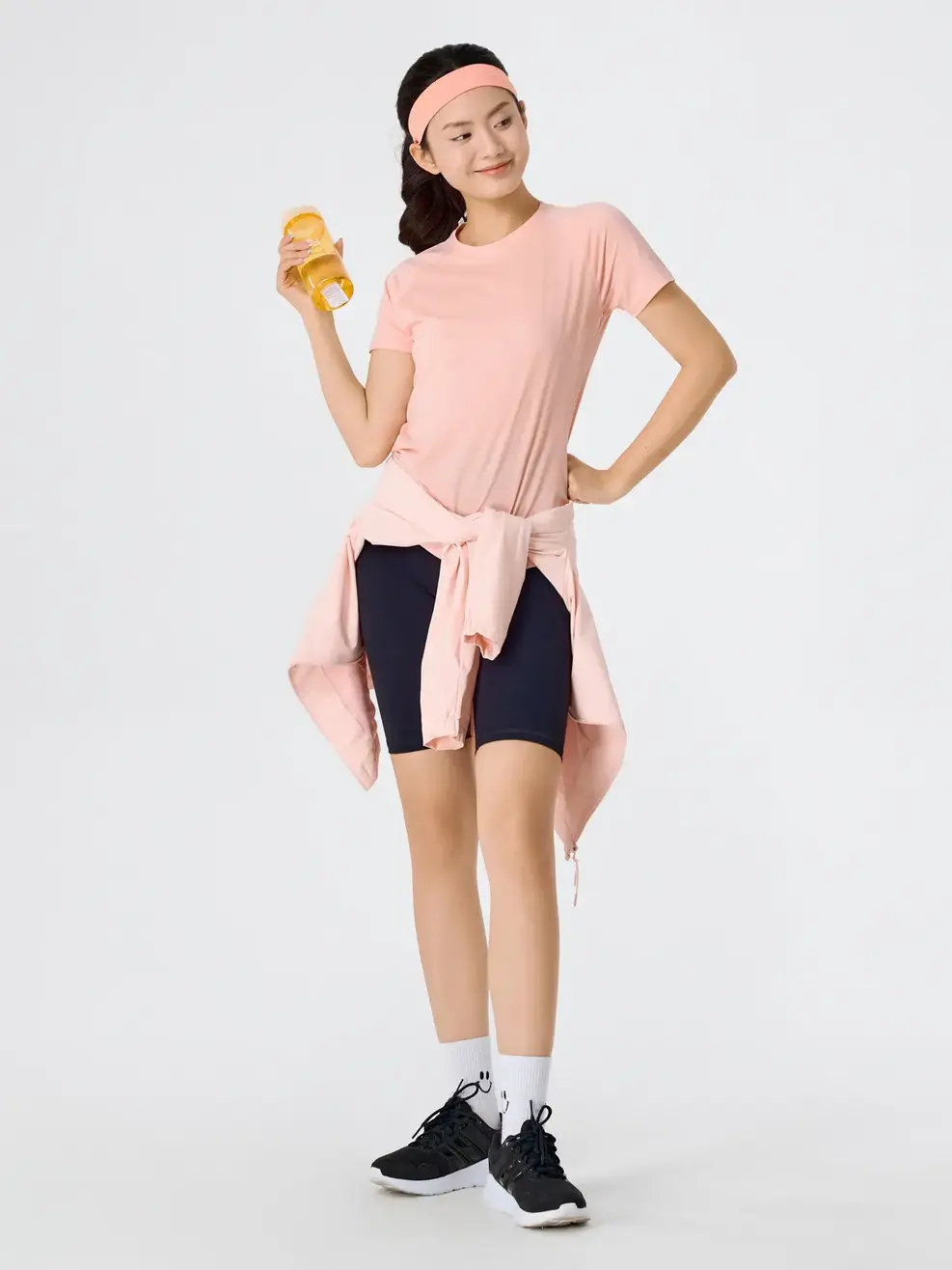 Áo Phông Thể Thao Siêu Nhẹ Dệt Melange - Phối Màu Hồng 085 - S