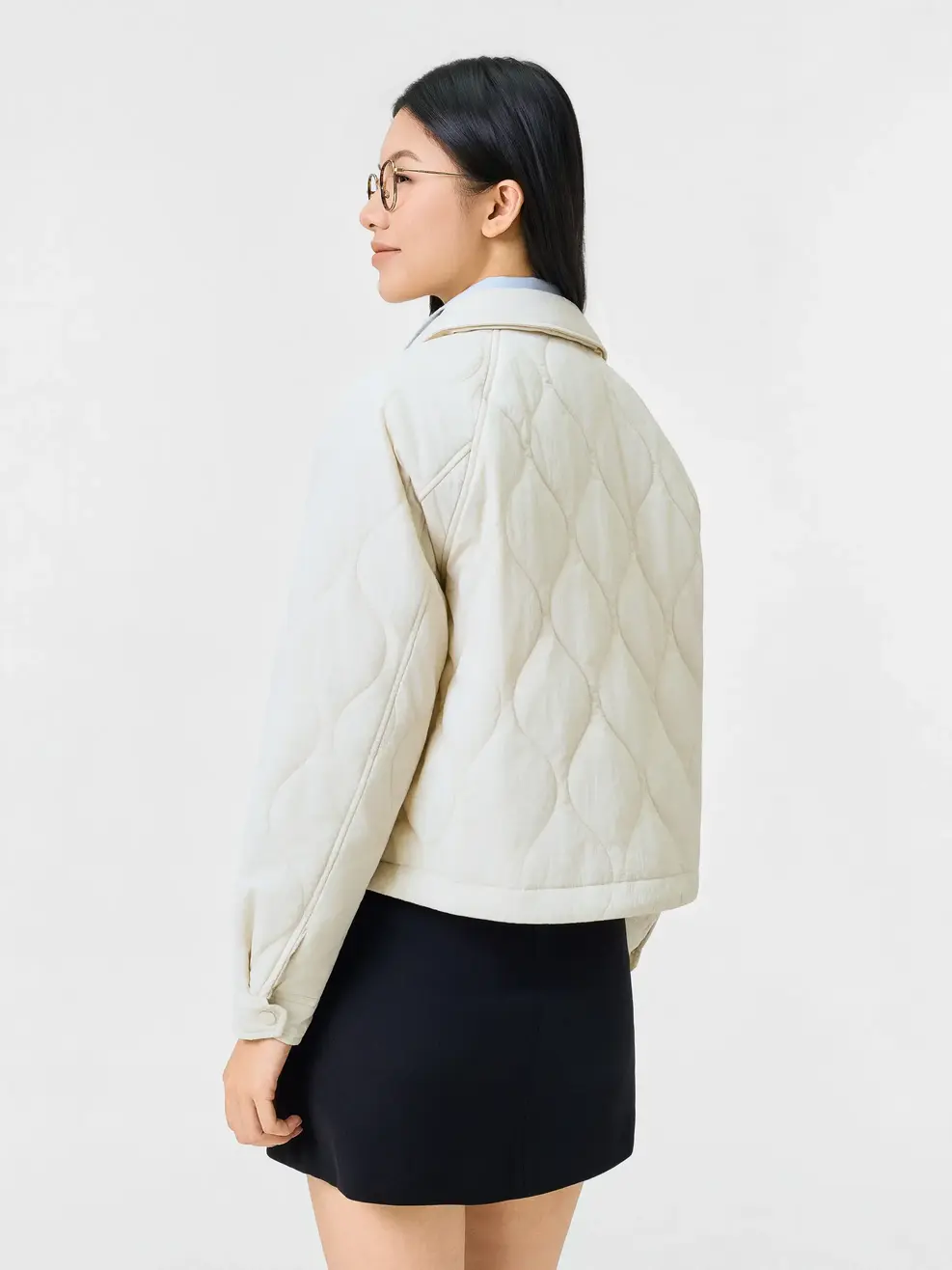 Áo Phao Nữ Bomber Cổ Bẻ - Xám 218 - S