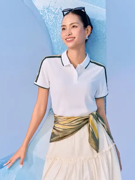 Áo Polo Phối Dây Dệt Năng Động