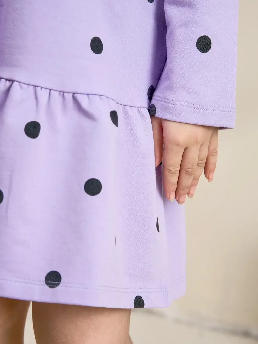 Đầm bé gái gấu nhún chấm bi - Tím - 2