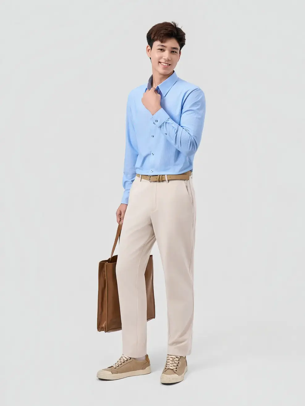 Quần Âu Nam Khóa Sườn Cạp Chun Keo - Be 175 - 29