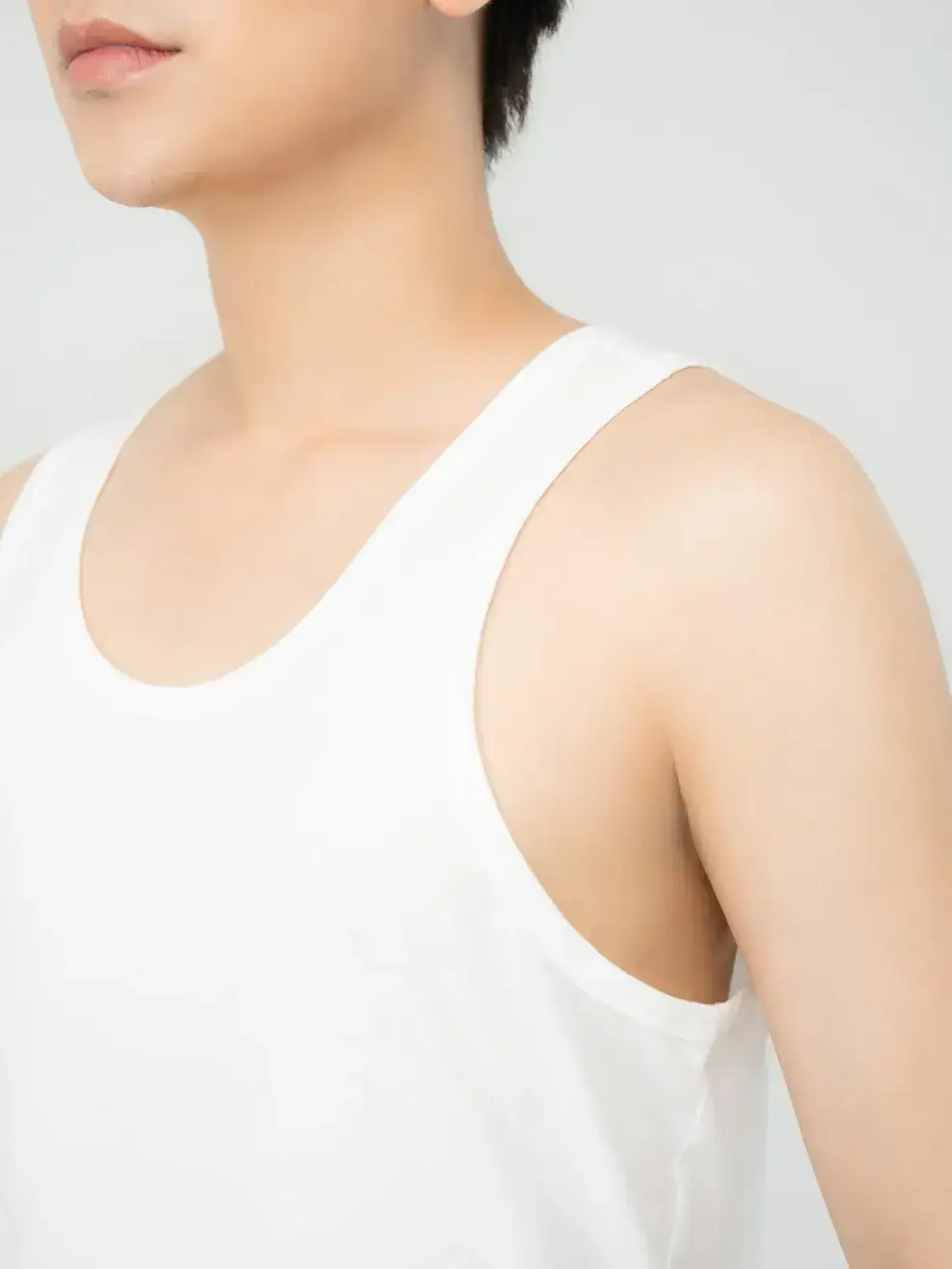 Áo Ba Lỗ Nam Basic Cotton - Trắng 001 - M