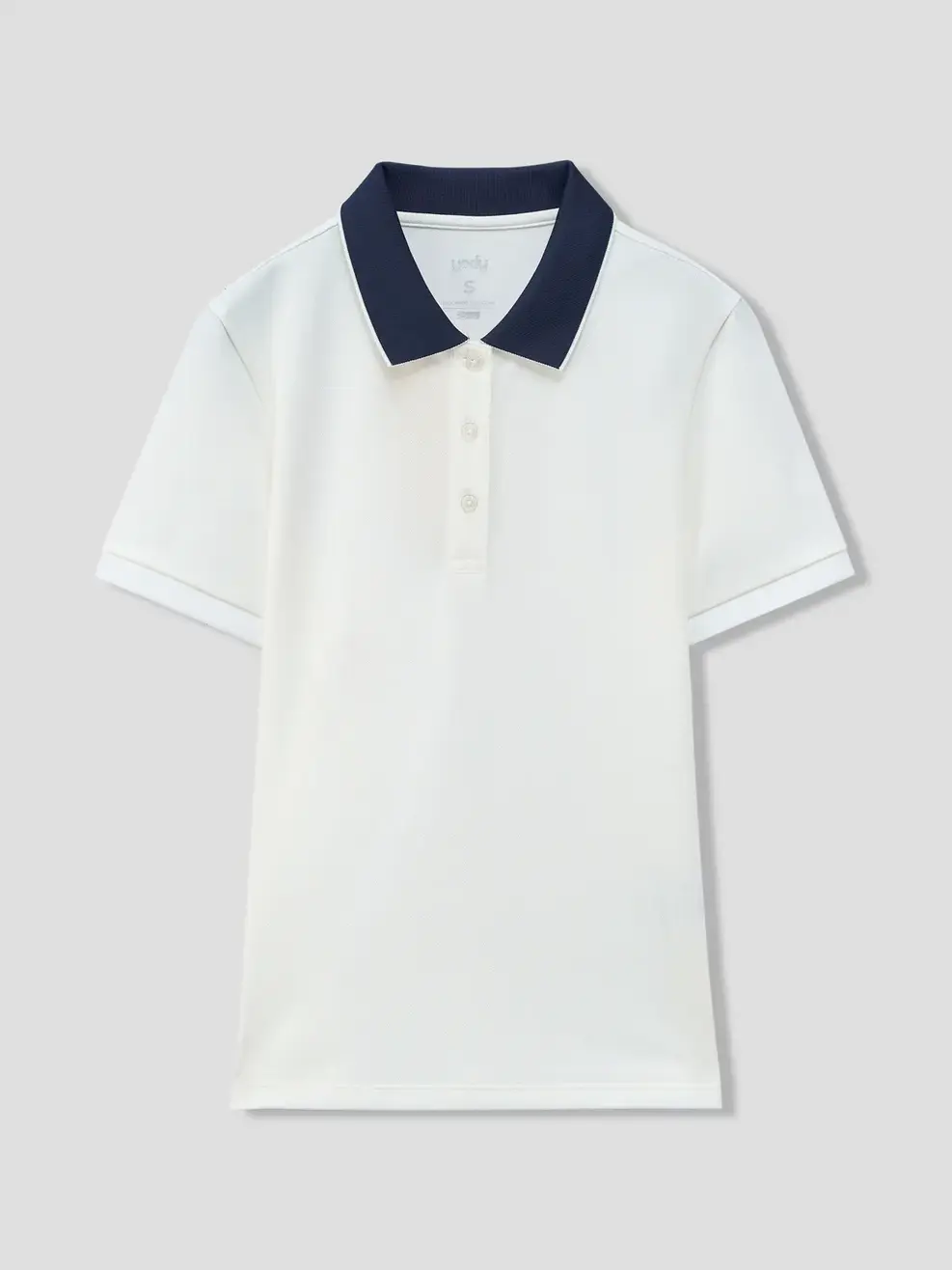 Áo Polo Nữ Ngắn Tay Cổ Phối Bo - Trắng 001 - S