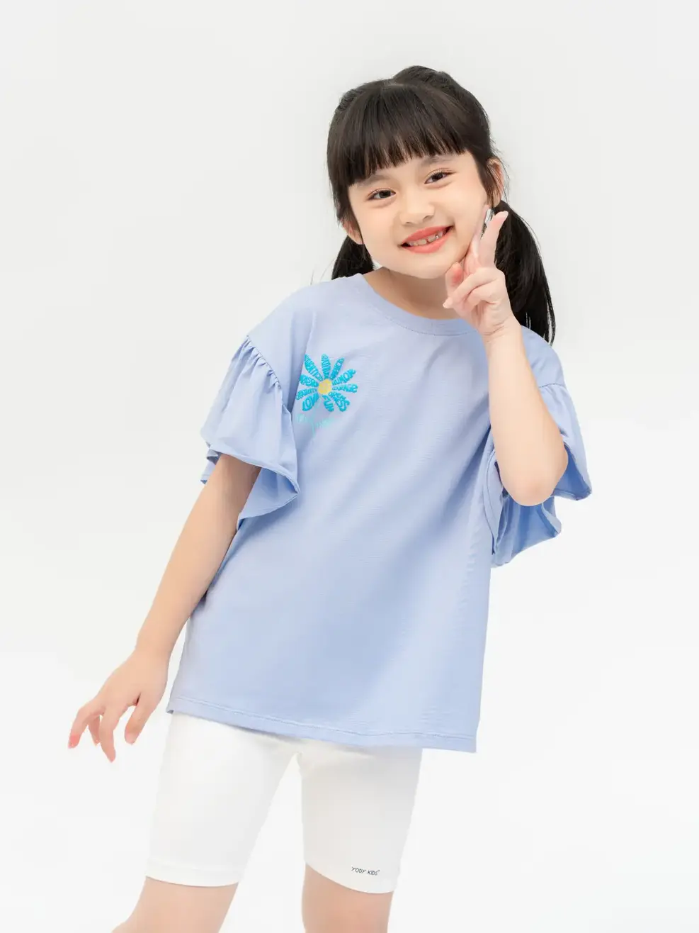 T-shirt Kid In Hoa Cúc Ngực - Tím - 2