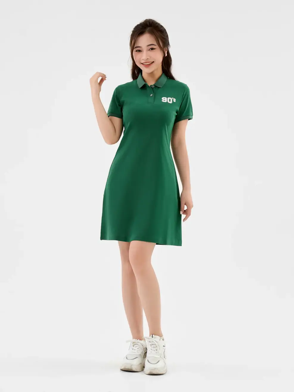 Đầm Polo Nữ Sorona In Số 90 - Xanh Lá - S