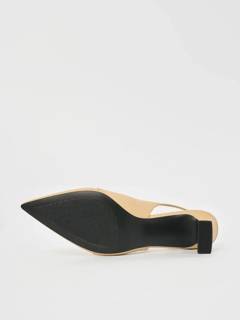 Giày Cao Gót Nữ Hở Hậu - Be - 35