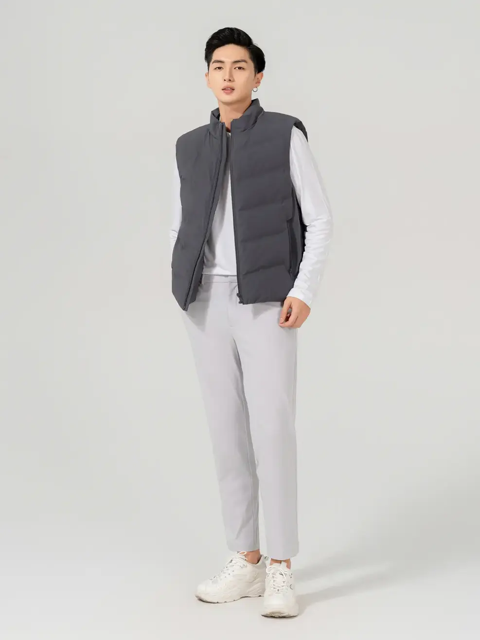 Phao Vip Nam Gile Ép Bonding - Ghi Đậm - M