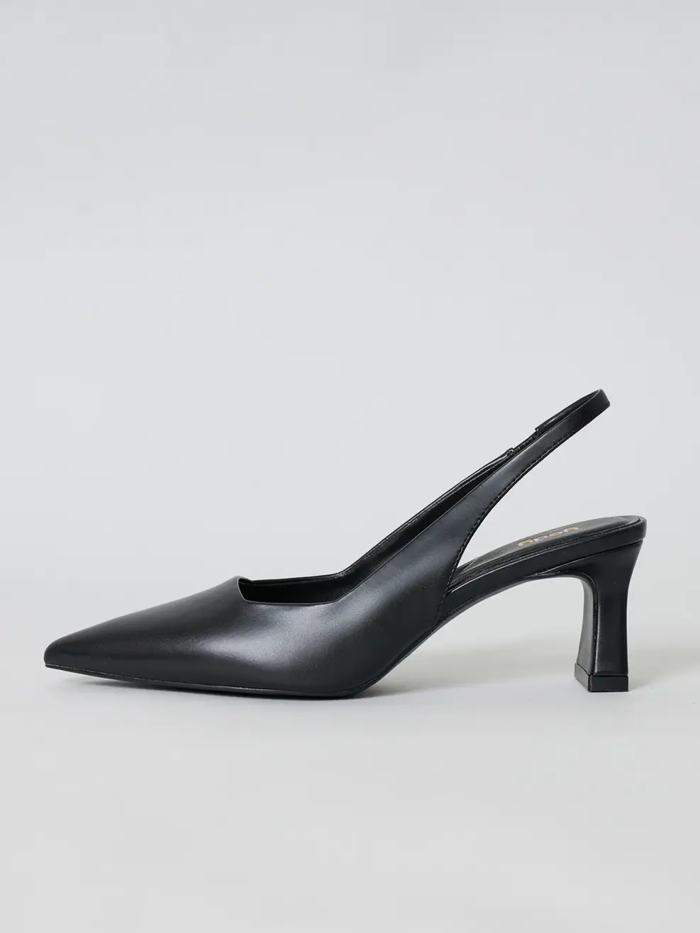 Giày Cao Gót Mũi Nhọn Hở Hậu Cơ Bản - Đen - 35