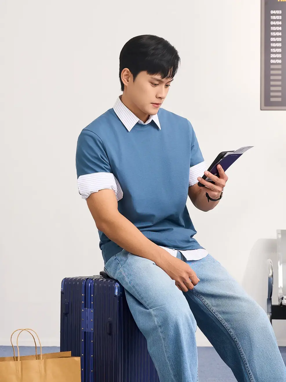 Áo Phông Tay Lỡ - Xanh da trời 016 - M