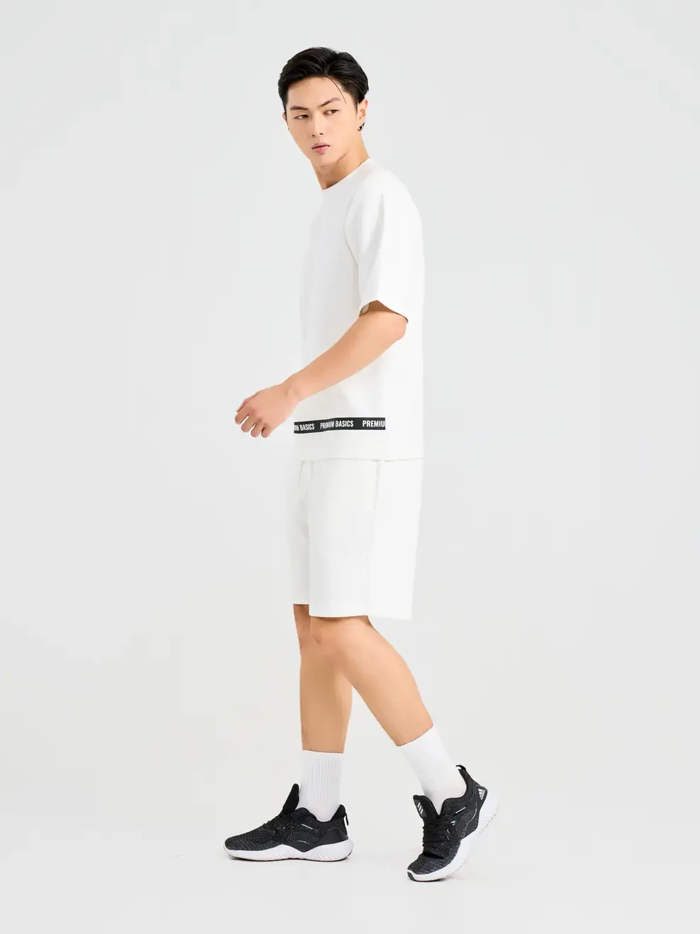 Đồ Bộ Nam Dải Text - Trắng - M