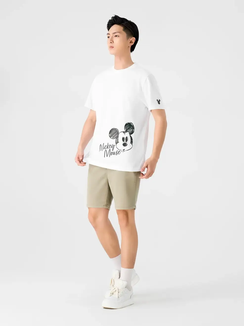 Áo Phông Nam In Mickey Mouse - Trắng - M