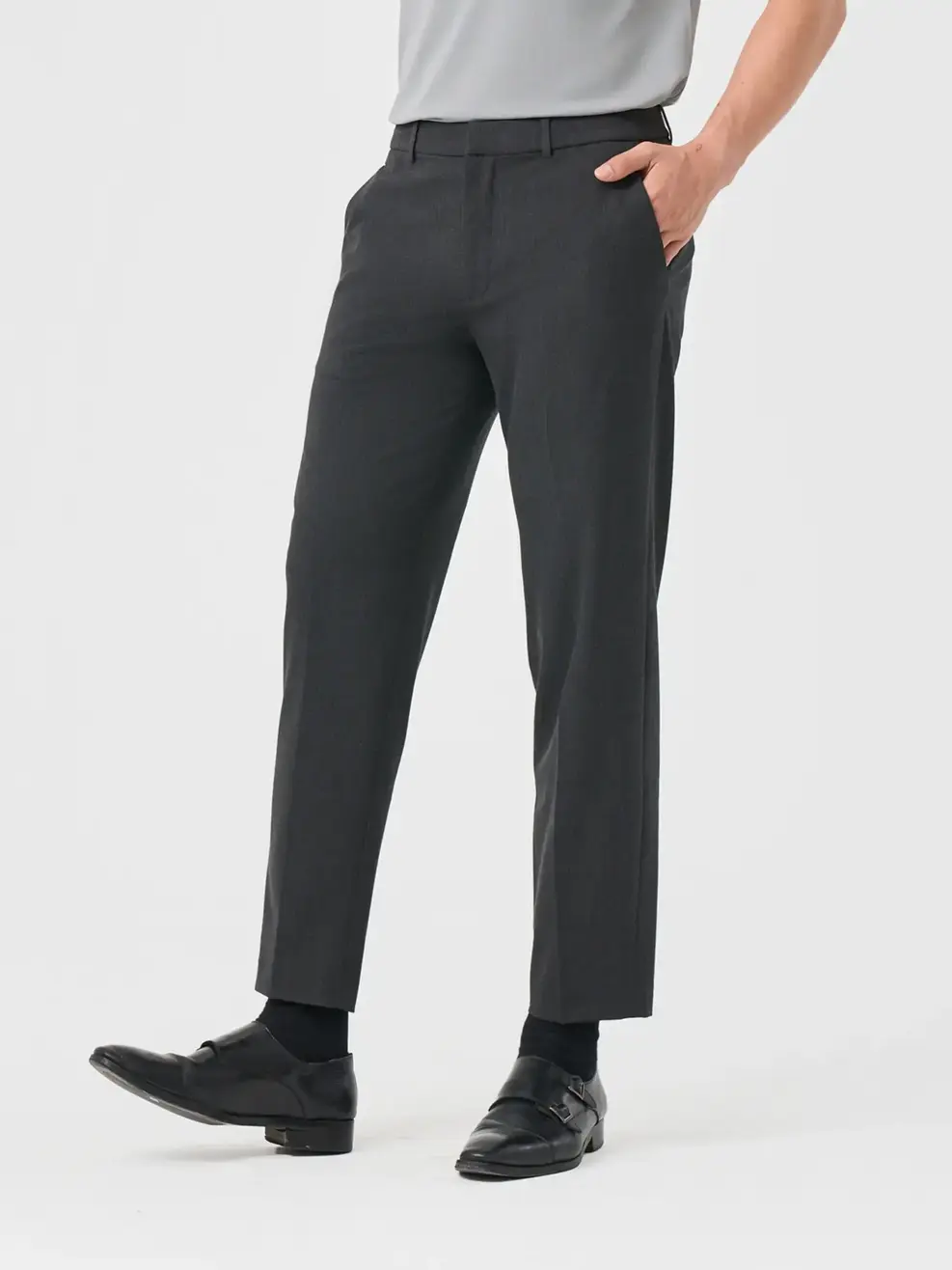 Quần Âu Nam Cạp Chun Ốp(qam7027) - Than chì 017 - 29